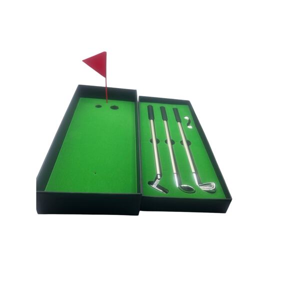 3 Golf Club Pen Set and Mini Golf Set - Picture 1 of 5
